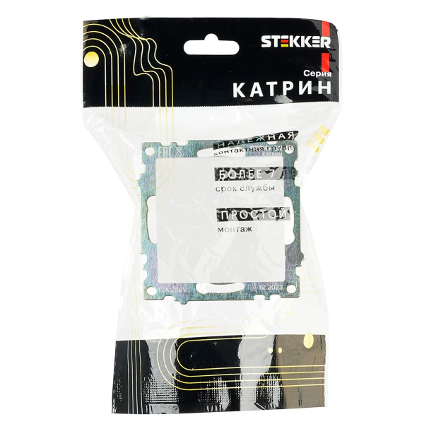 Переключатель перекрестный одноклавишный Stekker Катрин белый GLS10-7110-01 49176