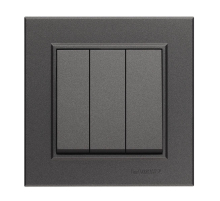 Выключатель Makel 3-кл. СП Karea 10А IP20 дым. металлик 56050091