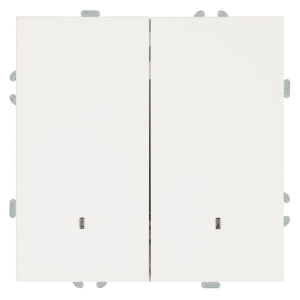 Выключатель двухклавишный Stekker Эмили с подсветкой белый фарфор RSW10-5102-01 49864