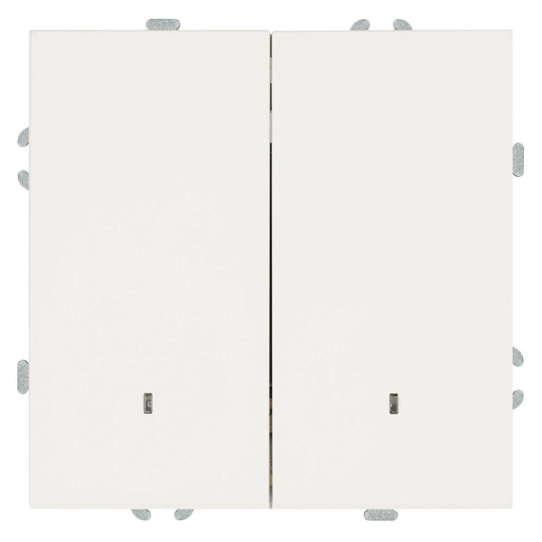 Выключатель двухклавишный Stekker Эмили с подсветкой белый фарфор RSW10-5102-01 49864