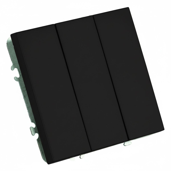 Выключатель трехклавишный Stekker Эмили черный уголь RSW10-5108-05 49844