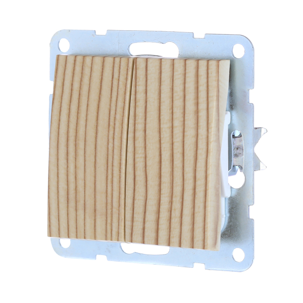 Переключатель LK Studio 2-кл., с двух мест (схема 6+6) 16 A, 250 B (сосна) LK60 861325-1