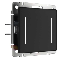 Сенсорный выключатель двухклавишный Werkel с подсветкой черный W4522008 4690389198052