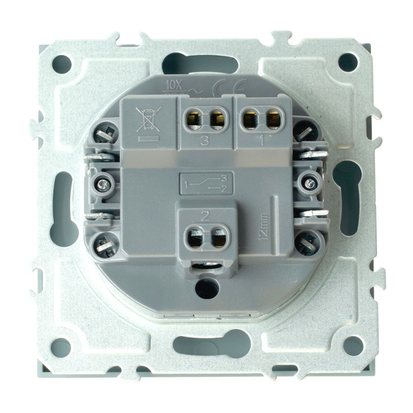 Переключатель 1-клавишный (механизм), STEKKER, 250В, 10A, серия Эмили, RSW10-5105-10, платиново-серый, soft touch 49945