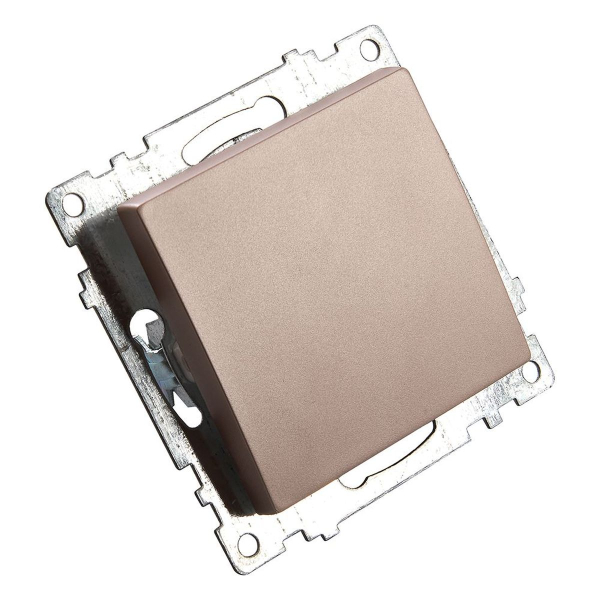 Переключатель перекрестный одноклавишный Stekker Катрин шампань GLS10-7110-02 49179