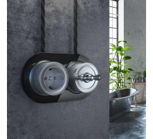 Выключатель Werkel на 4 положения двухклавишный Retro матовый хром WL19-01-05 4690389143427