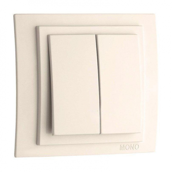 Выключатель Mono Electric Larissa двухклавишный слоновая кость 103-010125-102 Выключатель Mono Electric Larissa двухклавишный слоновая кость 103-010125-102