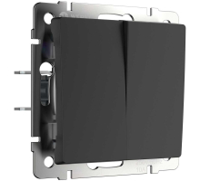 Выключатель Werkel двухклавишный проходной черный матовый W1122008 4690389156724