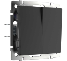 Выключатель Werkel двухклавишный проходной черный матовый W1122008 4690389156724