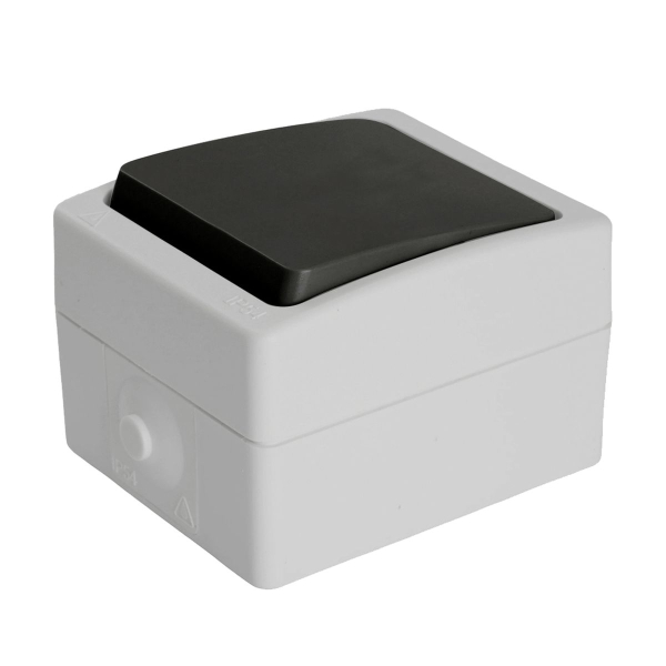 Выключатель одноклавишный Stekker Велена серый-графит PSW10-111-54 32752