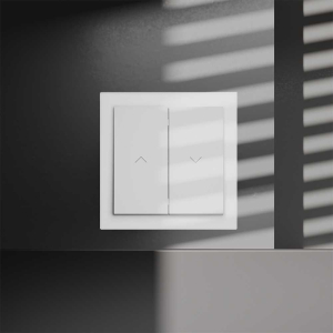 Выключатель встраиваемый S70 для жалюзи 10А, (белый матовый) Voltum VLS020702