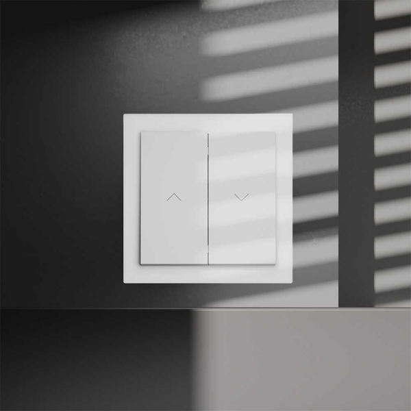 Выключатель встраиваемый S70 для жалюзи 10А, (белый матовый) Voltum VLS020702