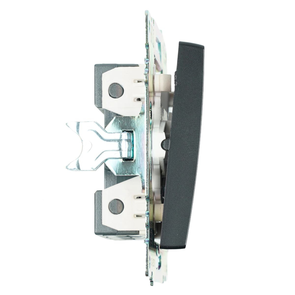 Переключатель одноклавишный Stekker Катрин черный GLS10-7105-05 39604