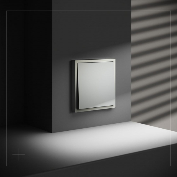 Перекрестный переключатель встраиваемый Voltum S70 одноклавишный 10А, (сталь) VLS010505