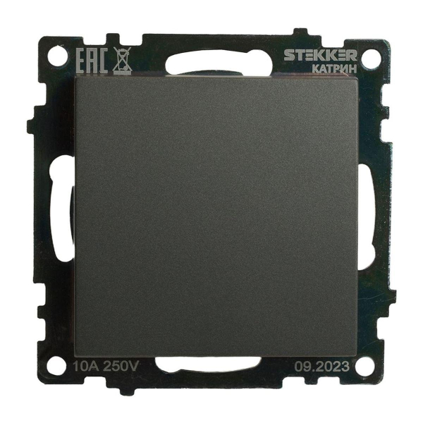 Выключатель одноклавишный Stekker Катрин графит GLS10-7103-06 49410