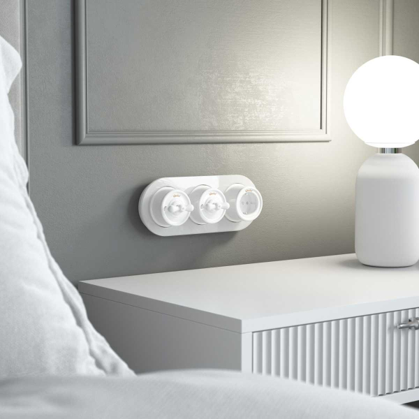 Переключатель-выключатель Werkel одноклавишный Retro белый W5612001 4690389166709