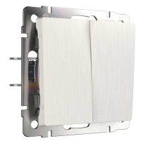 Выключатель двухклавишный Werkel перламутровый рифленый W1120013 4690389160882