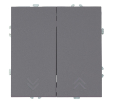 Выключатель 2-клавишный самовозвратный (механизм), Stekker, 250В, 10А Эмили, RSW10-5113-10, платиново-серый, soft touch 50329