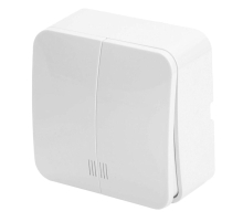 Выключатель двухклавишный Stekker белый MSW10-21-01 49290