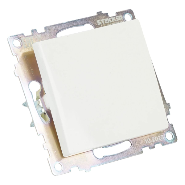 Переключатель одноклавишный Stekker Катрин белый GLS10-7105-01 39572