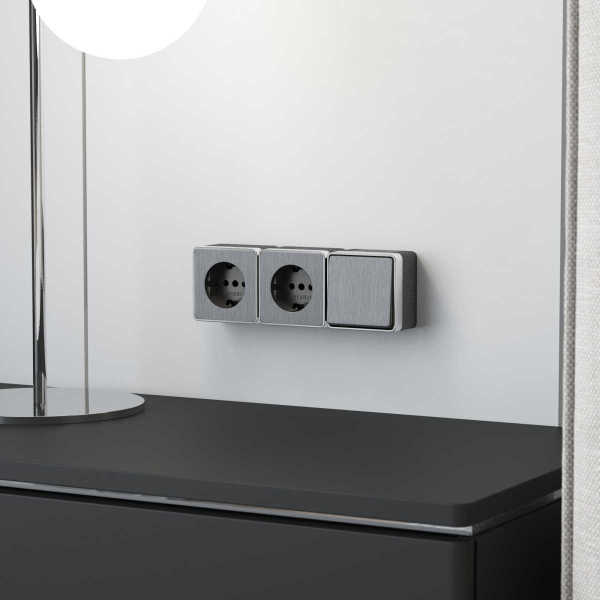 Выключатель одноклавишный влагозащищенный Werkel Gallant графит рифленый W5010204 4690389164019