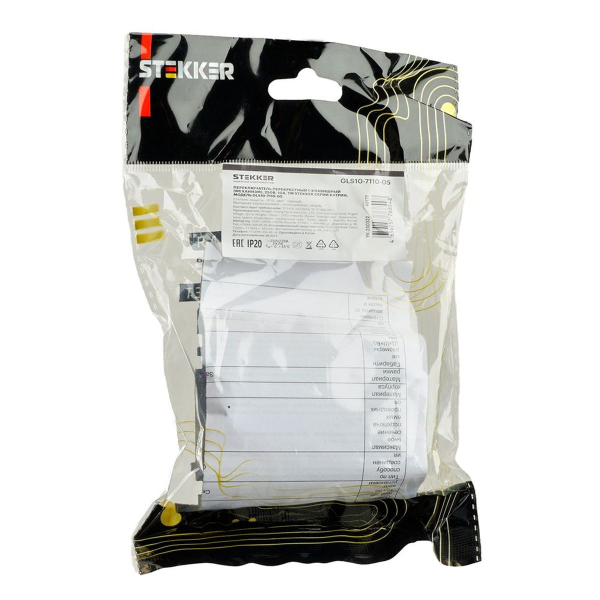 Переключатель перекрестный одноклавишный Stekker Катрин черный GLS10-7110-05 49177