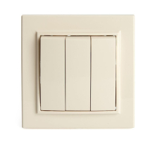 Выключатель трехклавишный Stekker Эрна слоновая кость PSW10-9007-02 39923