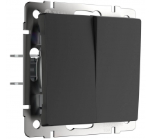 Переключатель-выключатель двухклавишный Werkel черный W1123006 4690389182167