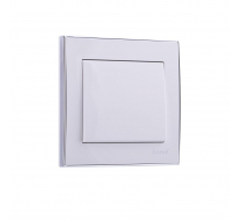 Выключатель Lezard Rain белый с бок. вставкой хром 703-0225-100