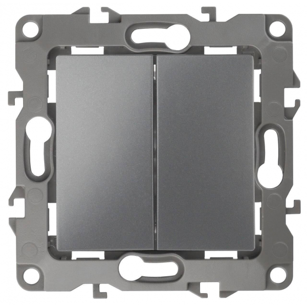 Выключатель двухклавишный ЭРА 12 10AX 250V 12-1104-12 Б0019287 Выключатель двухклавишный ЭРА 12 10AX 250V 12-1104-12 Б0019287
