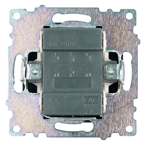 Переключатель двухклавишный Stekker Катрин GLS10-7107-05 черный 49167