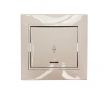 Выключатель проходной с подсветкой Lezard Mira белый с белой вставкой 701-0202-114