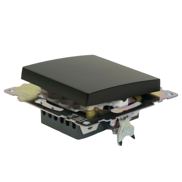 Переключатель перекрестный одноклавишный Stekker Катрин черный GLS10-7110-05 49177