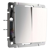 Выключатель двухклавишный проходной Werkel глянцевый никель W1122002 4690389157905