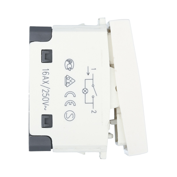 Выключатель LK Studio с индикатором 45х45мм (схема 1L) 16 A, 250 B (белый) LK45 850904-1