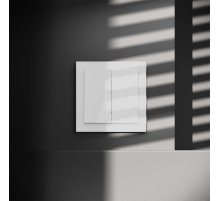 Перекрестный переключатель встраиваемый S70 двухклавишный 10А, (белый глянцевый) Voltum VLS020501