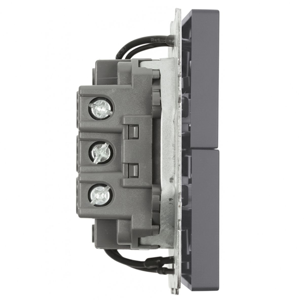 Выключатель 2-клавишный c индикатором (механизм), STEKKER, 250В, 10А, серия Эмили, RSW10-5102-10,  платиново-серый, soft touch 49942