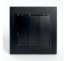 Выключатель трехклавишный Stekker Эрна черный PSW10-9007-03 39924