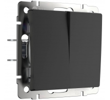 Выключатель Werkel двухклавишный черный матовый W1120008 4690389156700