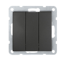 Выключатель LK Studio 3-кл.(схема 1+1+1) 16 A, 250 B (черный бархат) LK60 862108-1