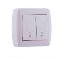 Выключатель проходной двойной Lezard Demet белый 711-0200-106