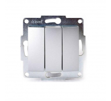 Выключатель тройной Lezard Karina матовое серебро 707-4388-109