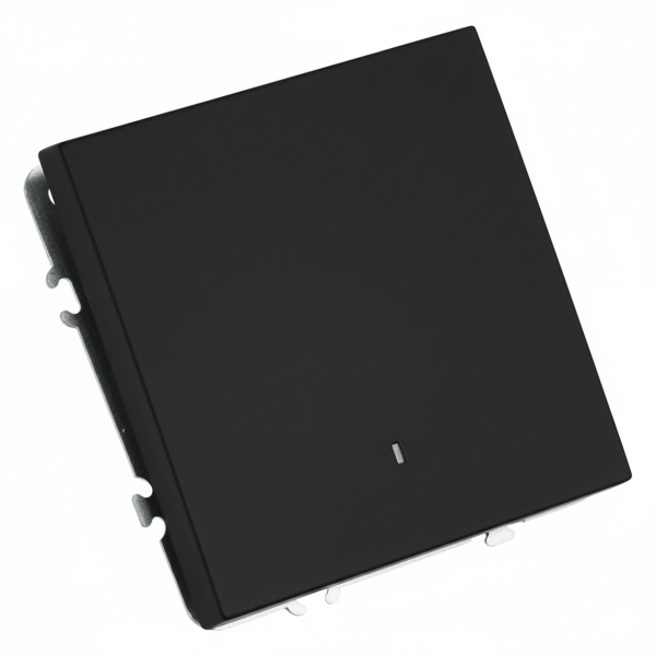 Выключатель 1-клавишный c индикатором (механизм), STEKKER, 250В, 10А, серия Эмили, RSW10-5101-05, черный уголь, soft touch 49837