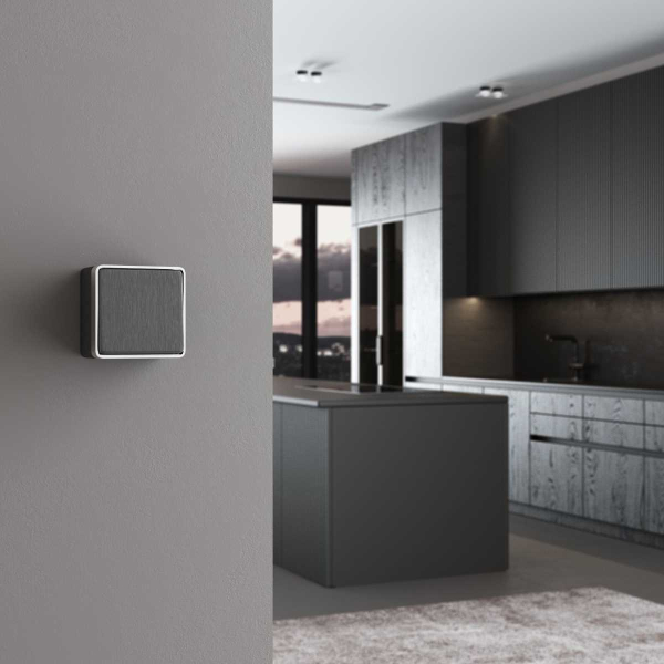 Выключатель одноклавишный проходной Werkel Gallant графит рифленый W5012004 4690389164071