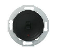 Переключатель LK Studio 1-рычажковый, на 2 направления, с индикатором (схема 6L) 16 A, 250 B (черный) Vintage 880908-1