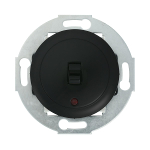 Переключатель LK Studio 1-рычажковый, на 2 направления, с индикатором (схема 6L) 16 A, 250 B (черный) Vintage 880908-1