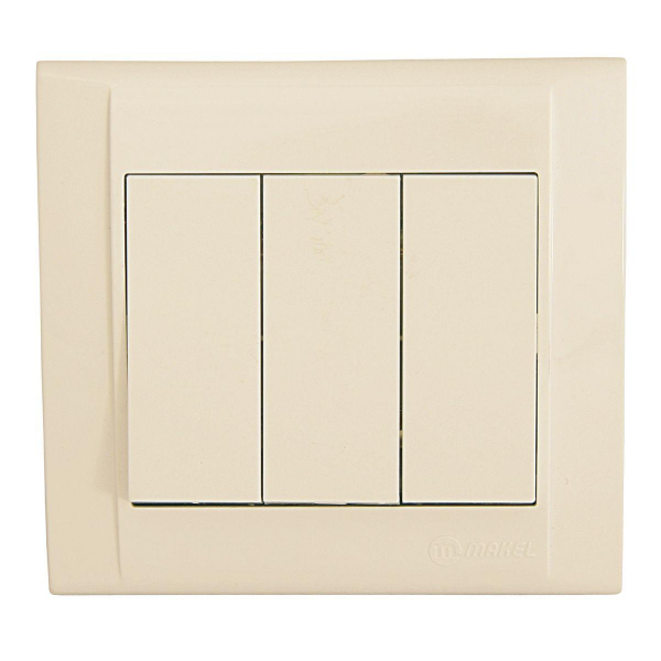 Выключатель Makel 3 клав. 1 вход 3 выхода Defne крем 42010091