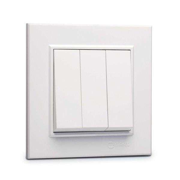 Выключатель Makel 3 клав. 1 вход 3 выхода KAREA белый 56001091