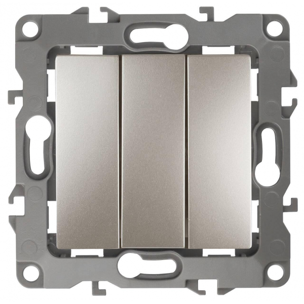 Выключатель трехклавишный ЭРА 12 10AX 250V 12-1107-04 Б0014672 Выключатель трехклавишный ЭРА 12 10AX 250V 12-1107-04 Б0014672