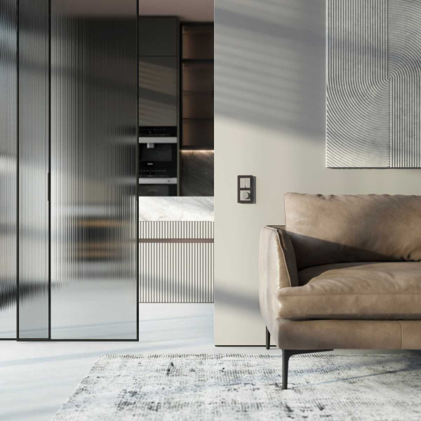 Выключатель двухклавишный проходной с подсветкой (дымчатый) W1222104/ a069459